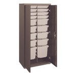 HON Flagship Storage Cabinet with 8 Small, 8 Medium and 2 Large Bins, 30w x 18d x 64.25h, Charcoal (HONSC186430LGS) View Product Image