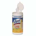 AbilityOne 6840017010407, SKILCRAFT Lysol Disinfecting Wipes, 1-Ply, 7 x 7.25, Lemon-Lime, White, 80/Canister, 6 Canisters/Carton