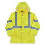 ergodyne GloWear 8366 Class 3 Lightweight Hi-Vis Rain Jacket, Polyester, X-Large, Lime