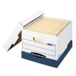 Bankers Box STOR/FILE END TAB Storage Boxes, Letter/Legal Files, White/Blue, 12/Carton (FEL00709) View Product Image