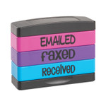 Trodat Interlocking Stack Stamp, EMAILED, FAXED, RECEIVED, 1.81" x 0.63", Assorted Fluorescent Ink (USS8800) View Product Image
