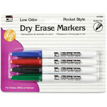 Charles Leonard, Inc Dry-Erase Markers, Pocket Style, 4/PK, AST (LEO47804) View Product Image