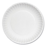 AJM Packaging Corporation White Paper Plates, 6" dia, 100/Pack, 10 Packs/Carton (AJMPP6GREWH) View Product Image