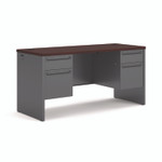 HON 38000 Series Kneespace Credenza, 60w x 24d x 29.5h, Mahogany/Charcoal