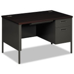 HON Metro Classic Series Right Pedestal Desk, 48" x 30" x 29.5", Mahogany/Charcoal
