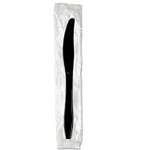 Dixie Individually Wrapped Heavyweight Knives, Plastic, Black, 1,000/Carton
