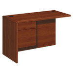 HON 10700 "L" Workstation Return, Left 3/4 Pedestal, 48w x 24d x 29.5h, Cognac