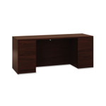 HON 10500 Series Kneespace Credenza With Full-Height Pedestals, 72w x 24d x 29.5h, Mahogany