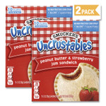 Smucker's UNCRUSTABLES Soft Bread Sandwiches, Strawberry Jam, 2 oz, 10/Box, 2 Boxes/Carton