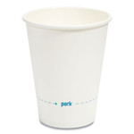 Perk White Paper Hot Cups, 12 oz, 50/Pack