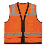 ergodyne GloWear 8253HDZ Class 2 Heavy-Duty Mesh Surveyors Vest, Polyester, Small/Medium, Orange