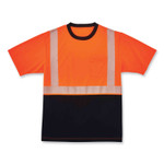 ergodyne GloWear 8280BK Class 2 Performance T-Shirt with Black Bottom, Polyester, 2X-Large, Orange