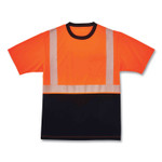 ergodyne GloWear 8280BK Class 2 Performance T-Shirt with Black Bottom, Polyester, 3X-Large, Orange