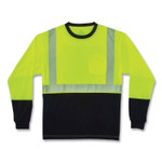 ergodyne GloWear 8281BK Class 2 Long Sleeve Shirt with Black Bottom, Polyester, X-Large, Lime