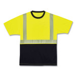 ergodyne GloWear 8280BK Class 2 Performance T-Shirt with Black Bottom, Polyester, 4X-Large, Lime