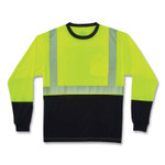 ergodyne GloWear 8281BK Class 2 Long Sleeve Shirt with Black Bottom, Polyester, 5X-Large, Lime