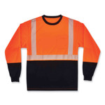 ergodyne GloWear 8281BK Class 2 Long Sleeve Shirt with Black Bottom, Polyester, Medium, Orange
