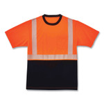 ergodyne GloWear 8280BK Class 2 Performance T-Shirt with Black Bottom, Polyester, 4X-Large, Orange