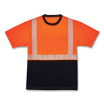 ergodyne GloWear 8280BK Class 2 Performance T-Shirt with Black Bottom, Polyester, Medium, Orange