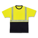 ergodyne GloWear 8280BK Class 2 Performance T-Shirt with Black Bottom, Polyester, 5X-Large, Lime