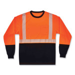 ergodyne GloWear 8281BK Class 2 Long Sleeve Shirt with Black Bottom, Polyester, 3X-Large, Orange