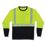 ergodyne GloWear 8281BK Class 2 Long Sleeve Shirt with Black Bottom, Polyester, 4X-Large, Lime