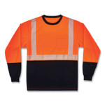 ergodyne GloWear 8281BK Class 2 Long Sleeve Shirt with Black Bottom, Polyester, 2X-Large, Orange