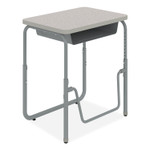 Safco AlphaBetter 2.0 Height-Adjustable Student Desk with Pendulum Bar and Book Box, 27.75" x 19.75" x 22" to 30", Pebble Gray Safco AlphaBetter 2.0 Height-Adjustable Student Desk with Pendulum Bar and Book Box, 27.75" x 19.75" x 22" to 30", Pebble Gray