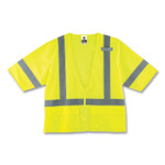 ergodyne GloWear 8320Z Class 3 Standard Zipper Vest, Polyester, Small/Medium, Lime