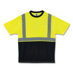 ergodyne GloWear 8289BK Class 2 Hi-Vis T-Shirt with Black Bottom, Small, Lime