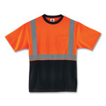 ergodyne GloWear 8289BK Class 2 Hi-Vis T-Shirt with Black Bottom, Large, Orange