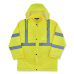 ergodyne GloWear 8366 Class 3 Lightweight Hi-Vis Rain Jacket, Polyester, Medium, Lime