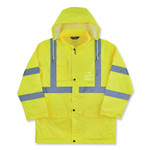 ergodyne GloWear 8366 Class 3 Lightweight Hi-Vis Rain Jacket, Polyester, 5X-Large, Lime
