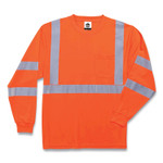 ergodyne GloWear 8391 Class 3 Hi-Vis Long Sleeve Shirt, Polyester, Orange, Medium