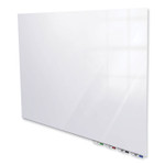 Ghent Aria Low-Profile Frameless Magnetic Glassboard, 48" x 36", White Surface
