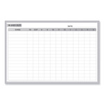 Ghent In/Out Magnetic Whiteboard, Personnel In/Out Tracking Chart, 36" x 24", White/Gray Surface, Satin Aluminum Frame