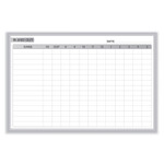 Ghent In/Out Magnetic Whiteboard, Personnel In/Out Tracking Chart, 96.5" x 48.5", White/Gray Surface, Satin Aluminum Frame
