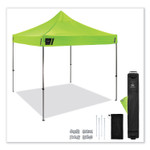 ergodyne Shax 6000 Heavy-Duty Pop-Up Tent, Single Skin, 10 ft x 10 ft, Polyester/Steel, Lime
