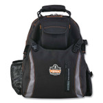 ergodyne Arsenal 5843 Tool Backpack Dual Compartment, 26 Compartments, 8.5 x 13.5 x 18, Ballistic Polyester, Black/Gray