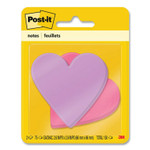 Post-it Notes Die-Cut Heart Shaped Notepads, 3" x 3", Pink/Purple, 75 Sheets/Pad, 2 Pads/Pack