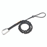 ergodyne Squids 3100 Lanyard with Aluminum Carabiner + Cinch-Loop, 10 lb Max Working Capacity, 35" to 45" Long, Black