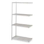 Safco Industrial Add-On Unit, Four-Shelf, 36w x 18d x 72h, Steel, Metallic Gray