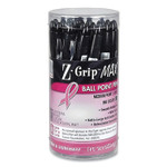 Zebra Z-Grip MAX Breast Cancer Awareness Ballpoint Pen, Retractable, Bold 1.2 mm, Black Ink, Silver/Black Barrel, 24/Pack Zebra Z-Grip MAX Breast Cancer Awareness Ballpoint Pen, Retractable, Bold 1.2 mm, Black Ink, Silver/Black Barrel, 24/Pack
