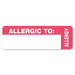 Tabbies Medical Labels, ALLERGIC TO, 1 x 3, White, 500/Roll