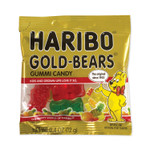 Haribo Goldbears Gummi Candy, 0.4 oz Pouches, Lemon; Orange; Pineapple; Rasberry; Strawberry, 54/Carton