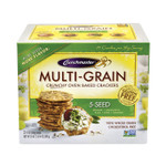Crunchmaster 5-Seed Multi-Grain Crunchy Oven Baked Crackers, Whole Wheat, 10 oz Bag, 2 Bags/Box