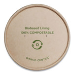 World Centric Paper Lids for Bowls, 3.6" Diameter, Brown, 500/Carton
