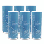 Fresh Products Super-Sorb Liquid Spill Absorbent, Lemon Scent, 720 oz Absorbing Volume, 12 oz Shaker Can, 6/Box