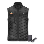 ergodyne N-Ferno 6495 Rechargeable Heated Vest with Battery Power Bank, Fleece/Polyester, 4X-Large, Black