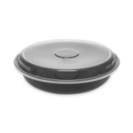 Pactiv Evergreen EarthChoice Versa2Go Microwaveable Container, 46 oz, 9 x 9 x 1.7, Black/Clear, Plastic, 150/Carton